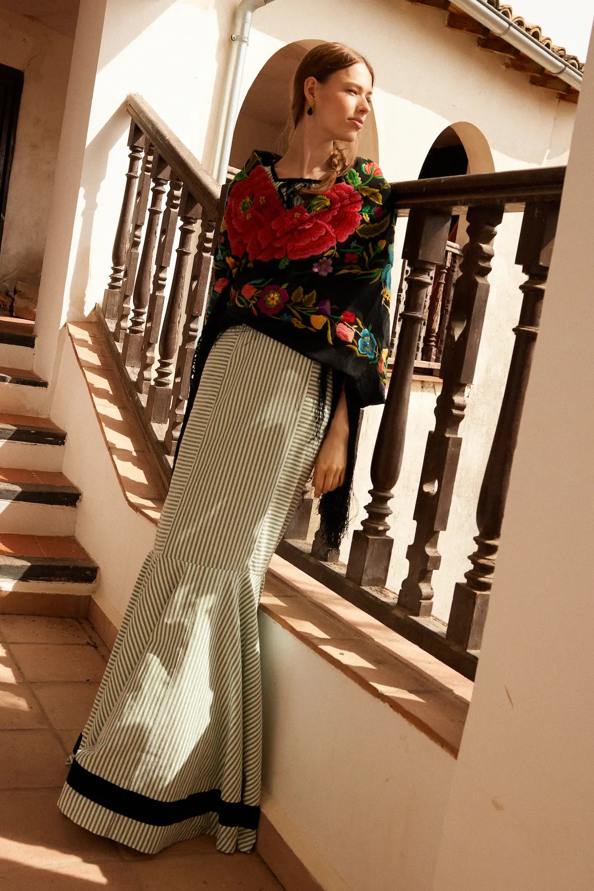 Vestido Jacinta rayado verde