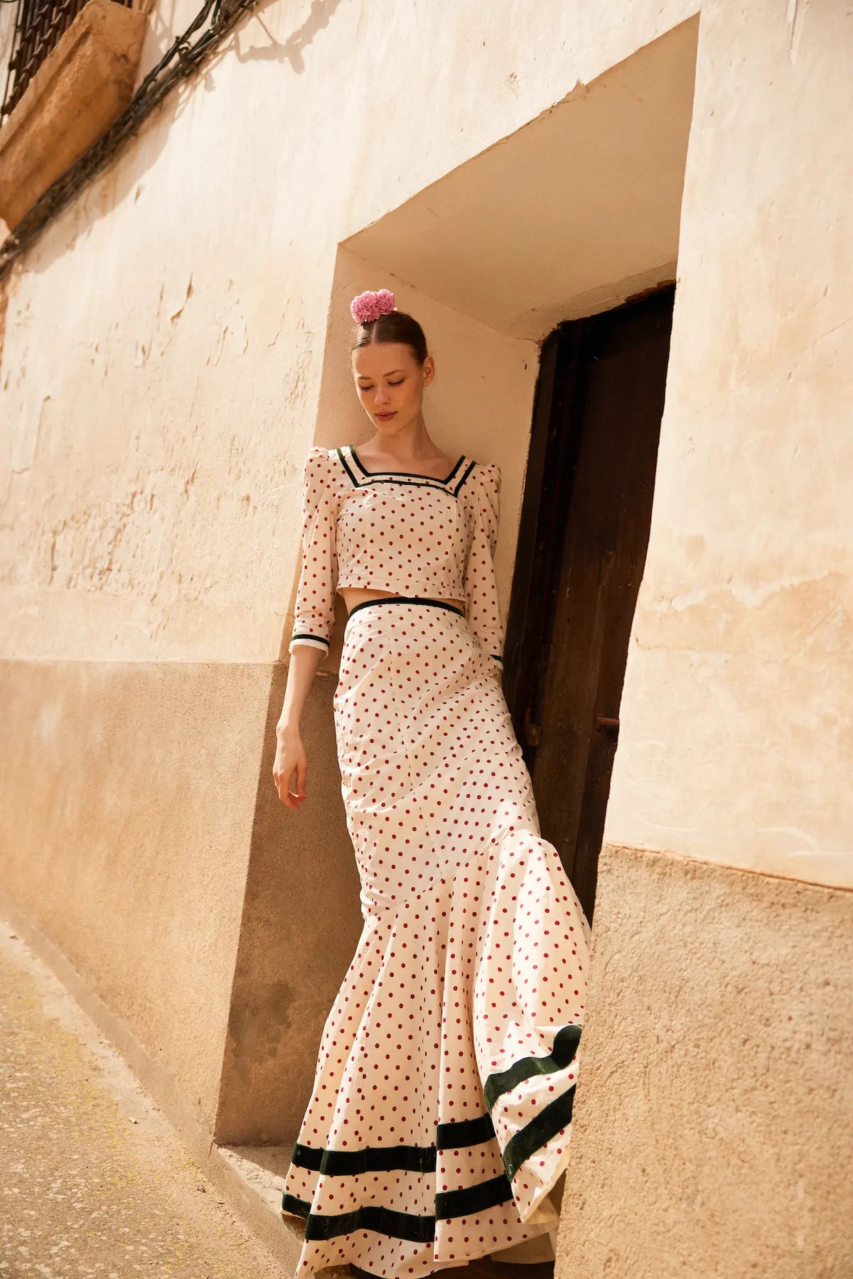 Falda Fotunata lunar rojo